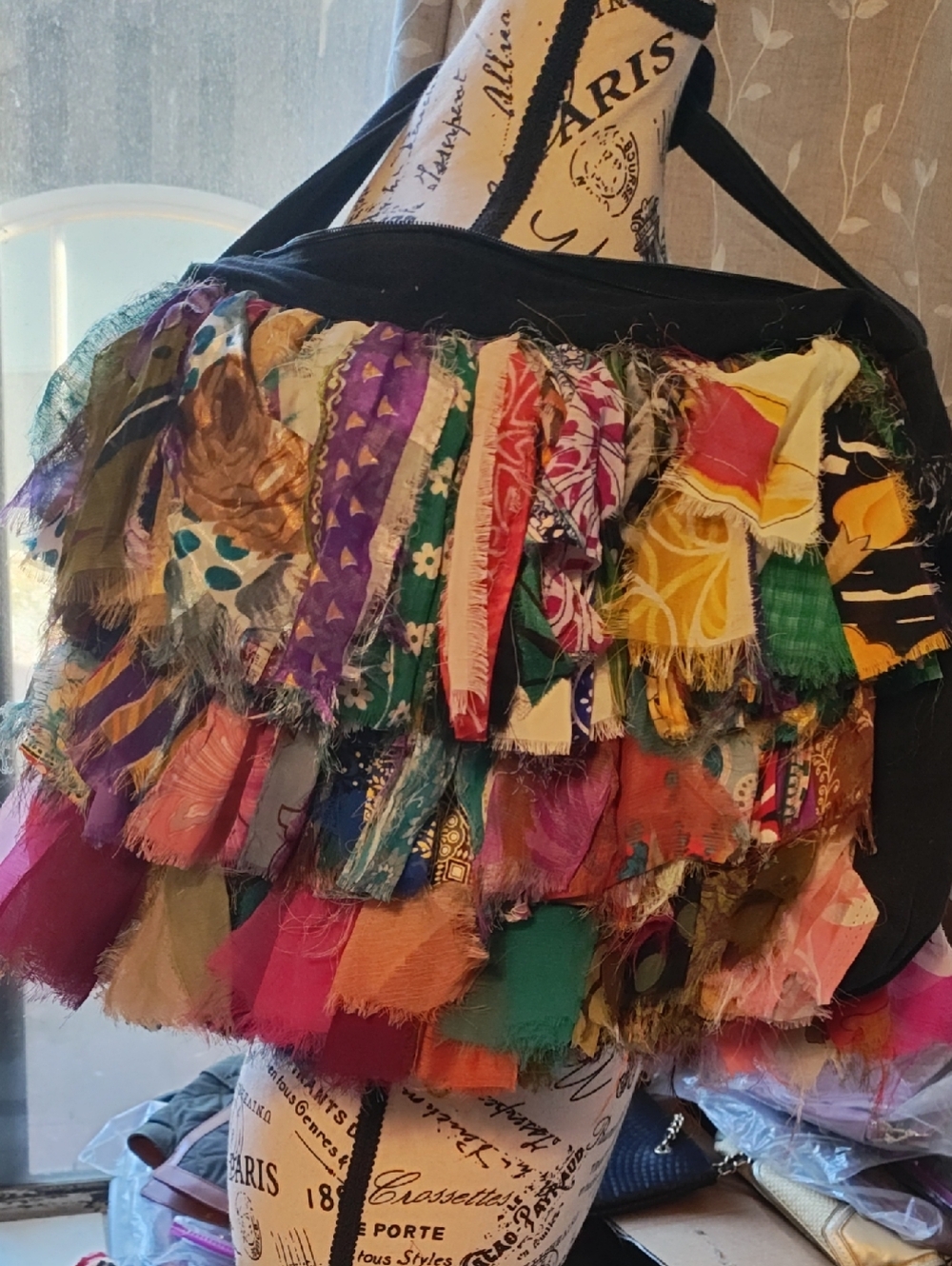 Bohemian Multi-Color Fringed Shoulder Bag INCREDIBLE ONE OF A KIND